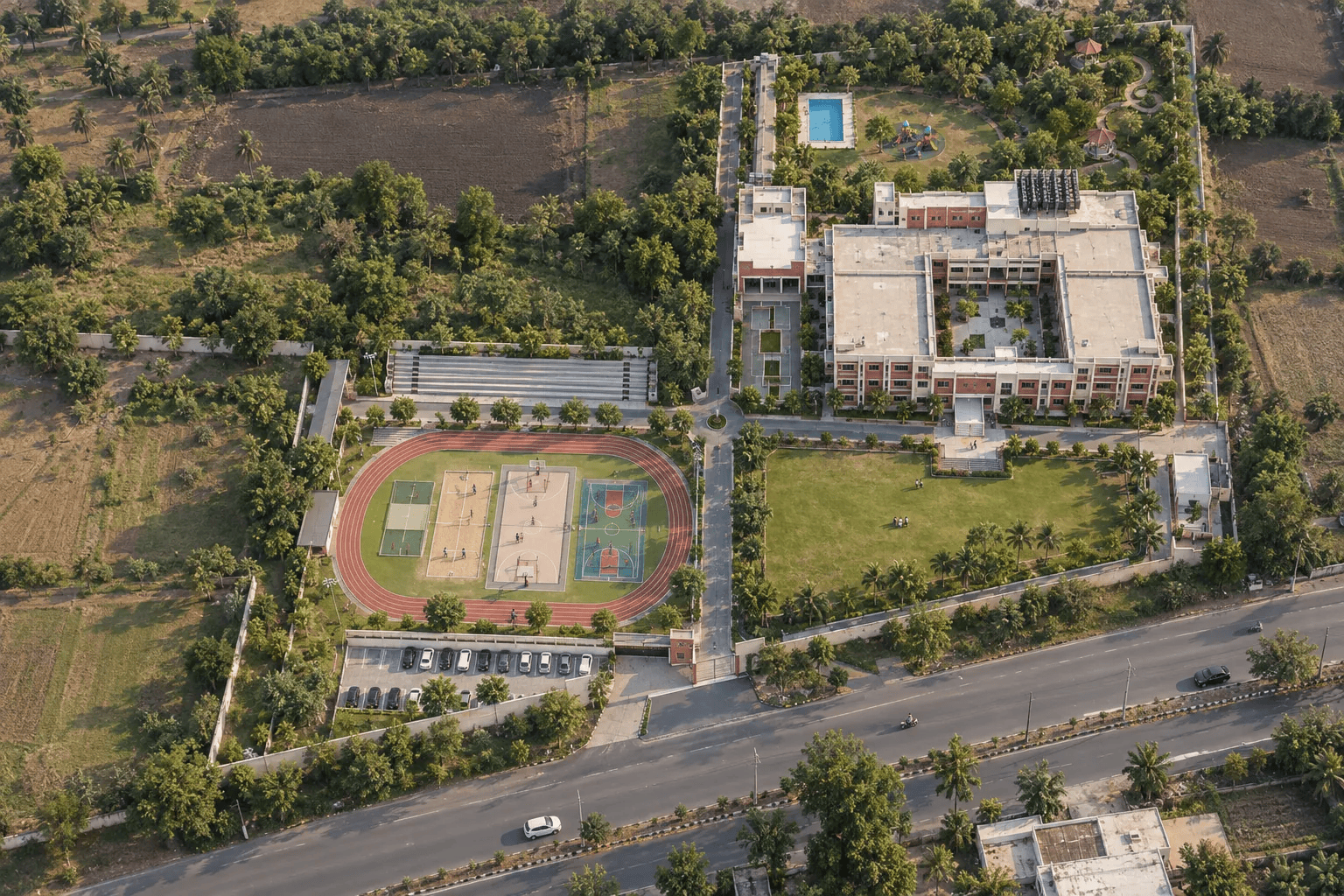 Aerial view of the Sigma Horizon School campus
