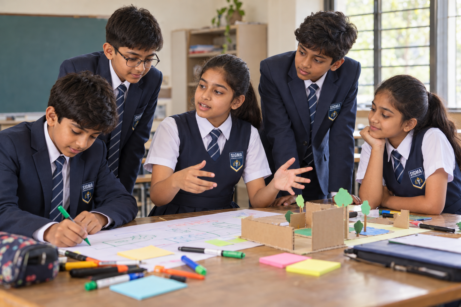 Students working together on a group project